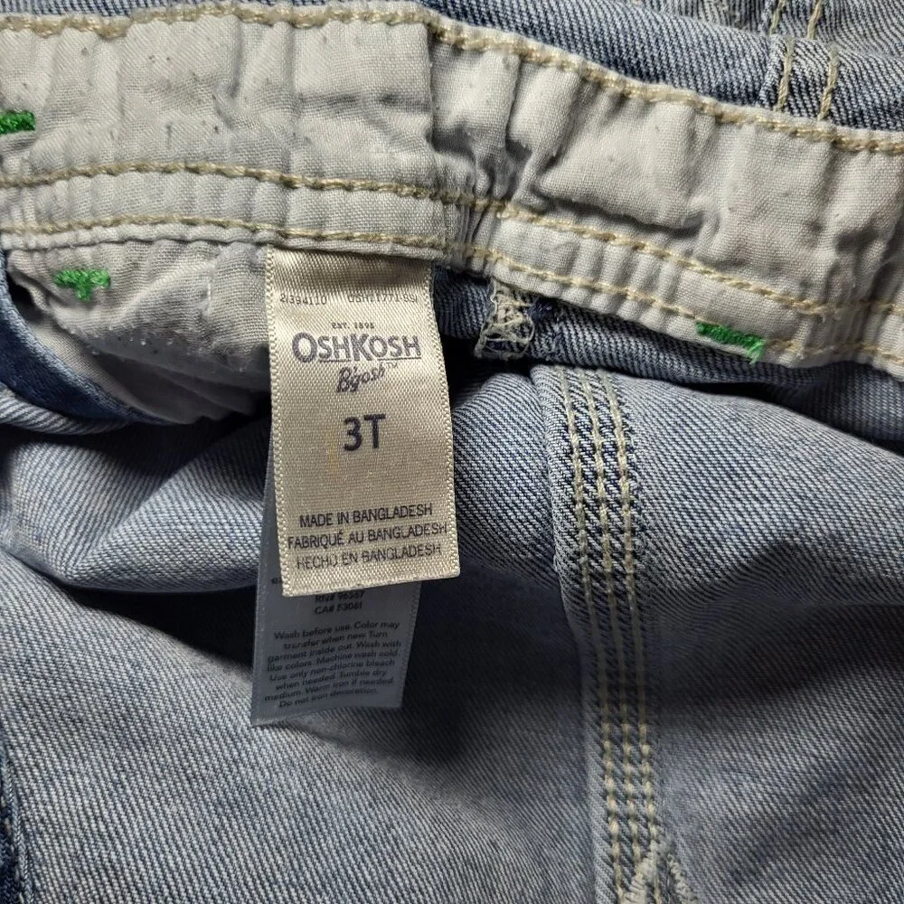 OshKosh B'gosh Toddler Jean Overalls Distressed Denim Unisex.